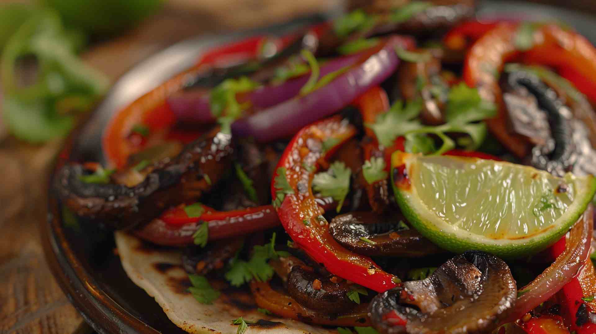 Portabella Mushroom Fajitas with Peppers and Onions