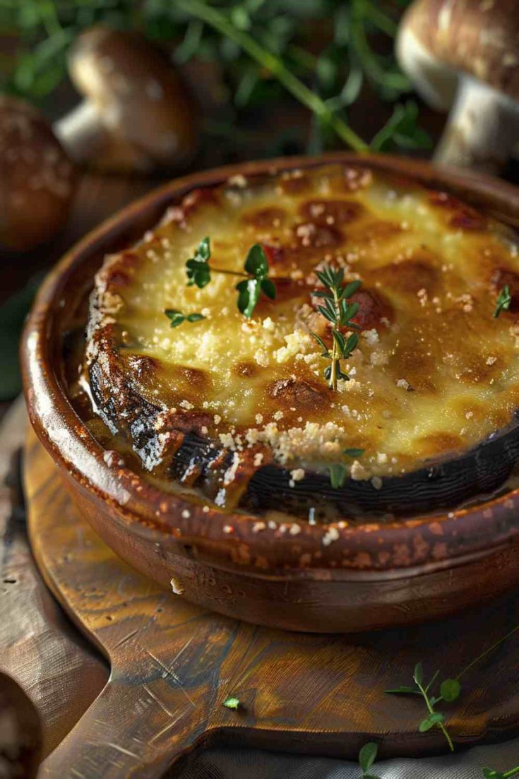 Portabella Mushroom Gratin with Parmesan Crust