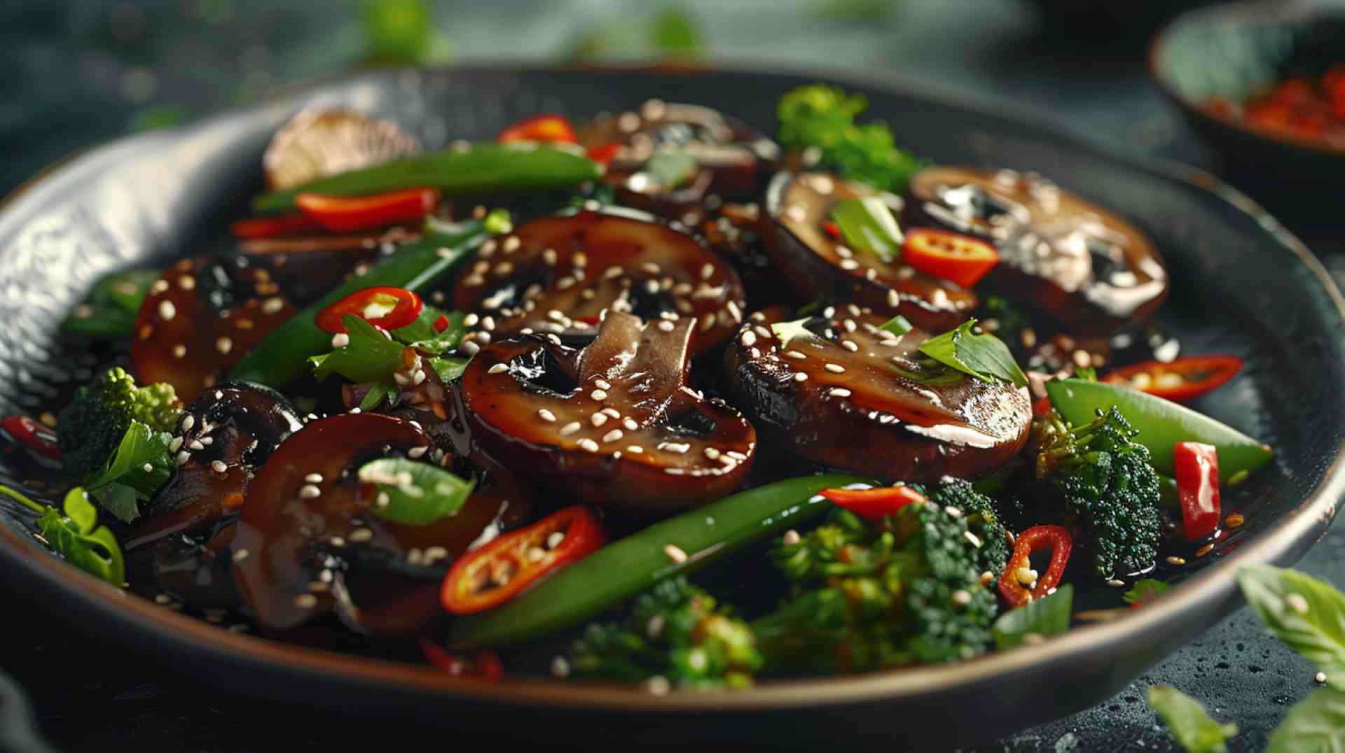 Portabella Mushroom Stir Fry with Asian Veggies