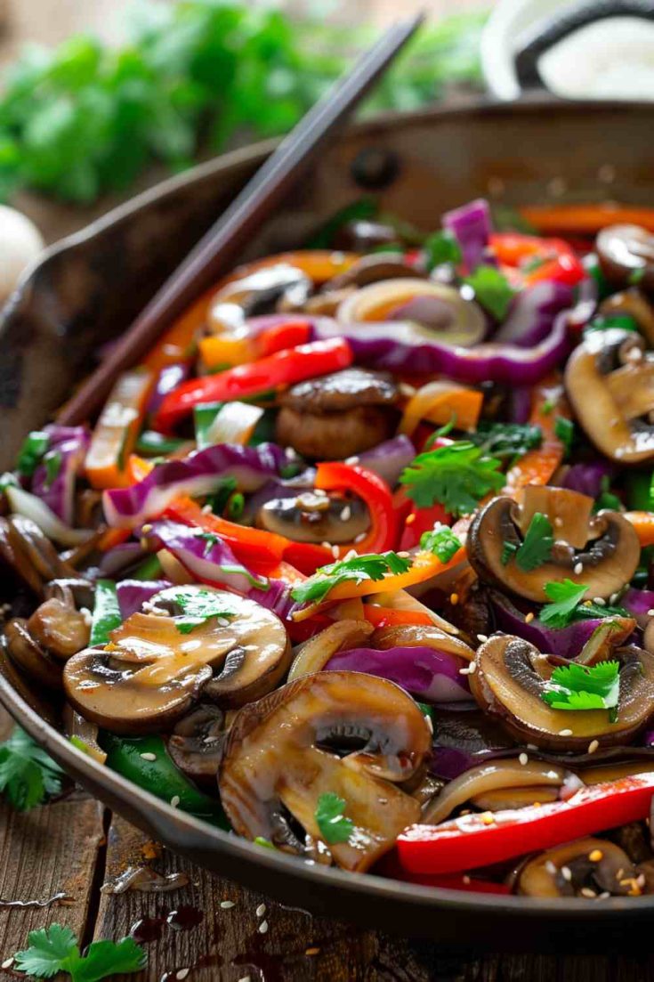 Portabella Mushroom Stir Fry with Asian Veggies