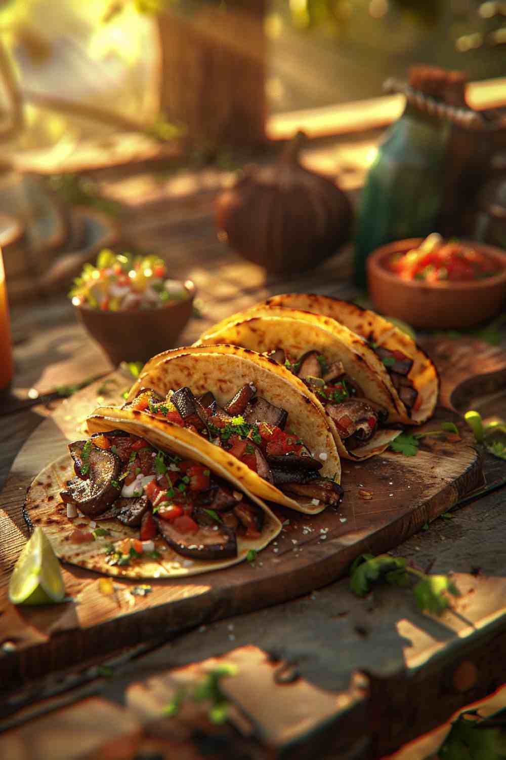 Portabella Mushroom Tacos with Lime Crema