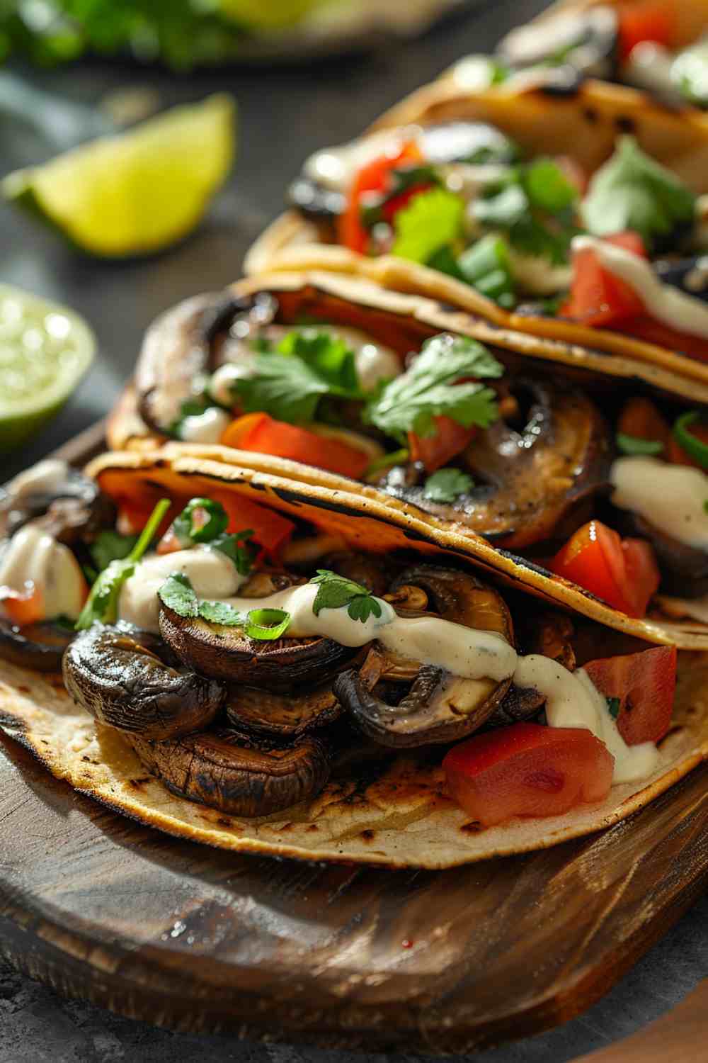 Portabella Mushroom Tacos with Lime Crema