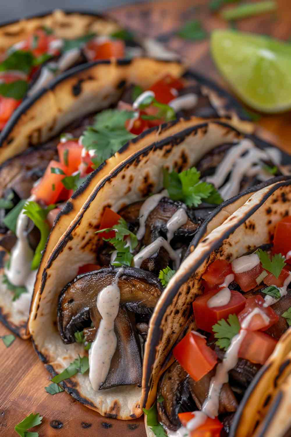 Portabella Mushroom Tacos with Lime Crema