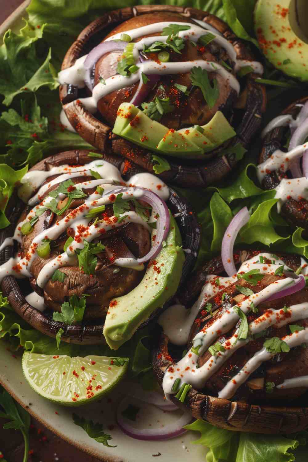 Portabella Mushroom Tacos with Lime Crema