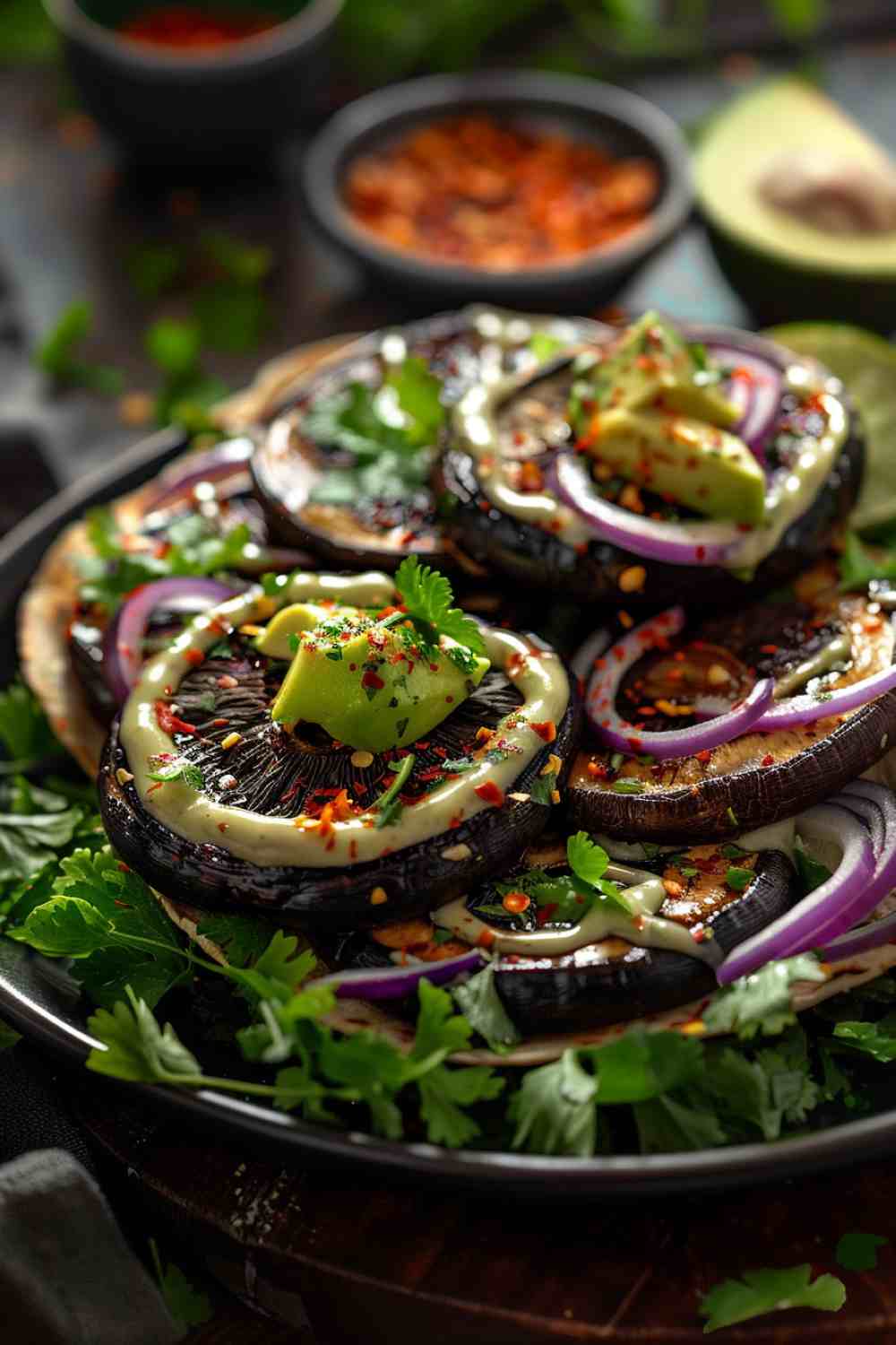 Portabella Mushroom Tacos with Lime Crema