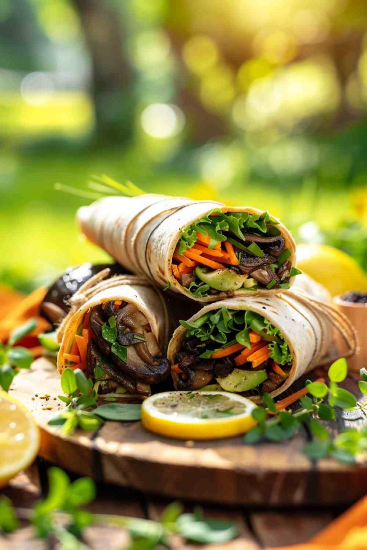 Portabella Mushroom and Avocado Wraps