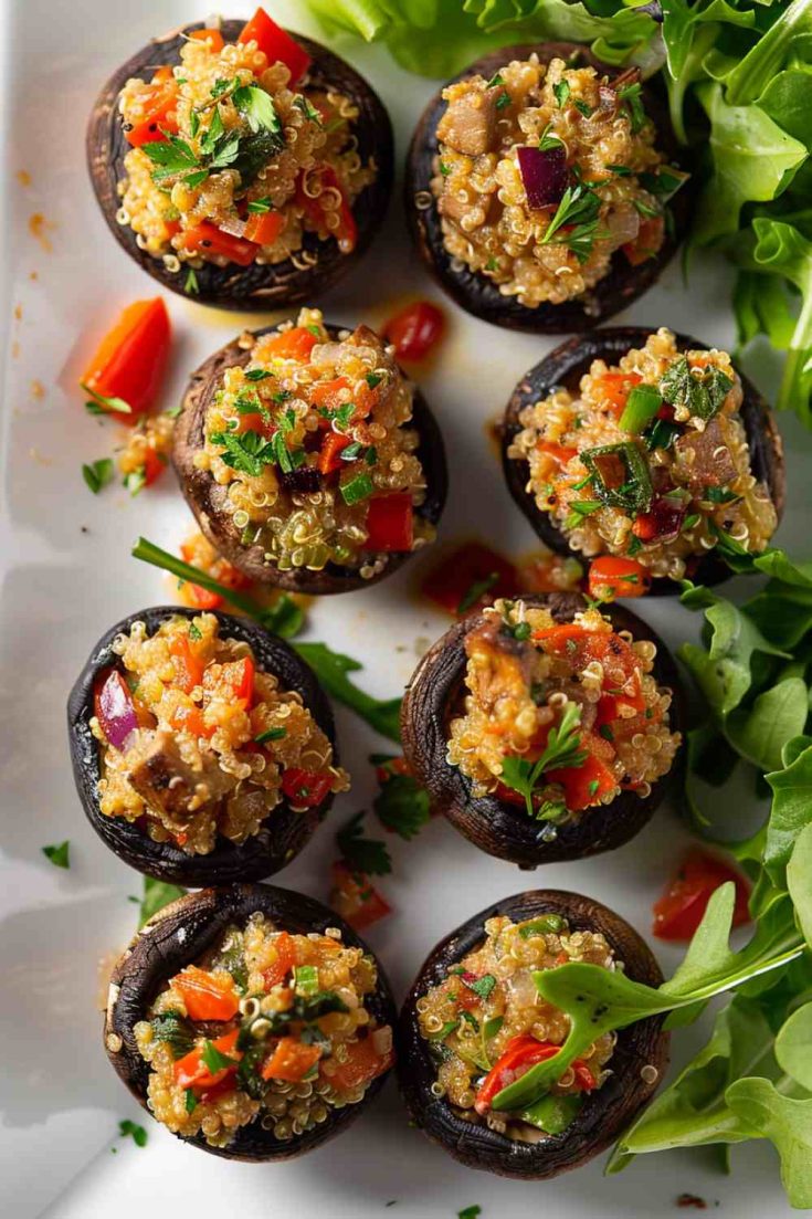 Portabella Mushroom and Quinoa Stuffed Caps