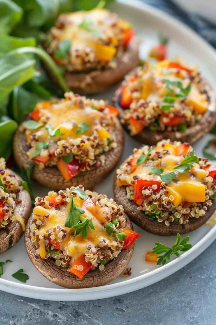 Portabella Mushroom and Quinoa Stuffed Caps