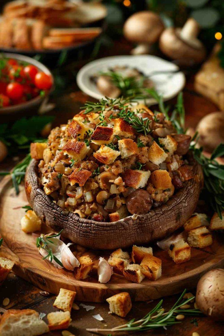 Portabella Mushroom and Spinach Salad with Feta