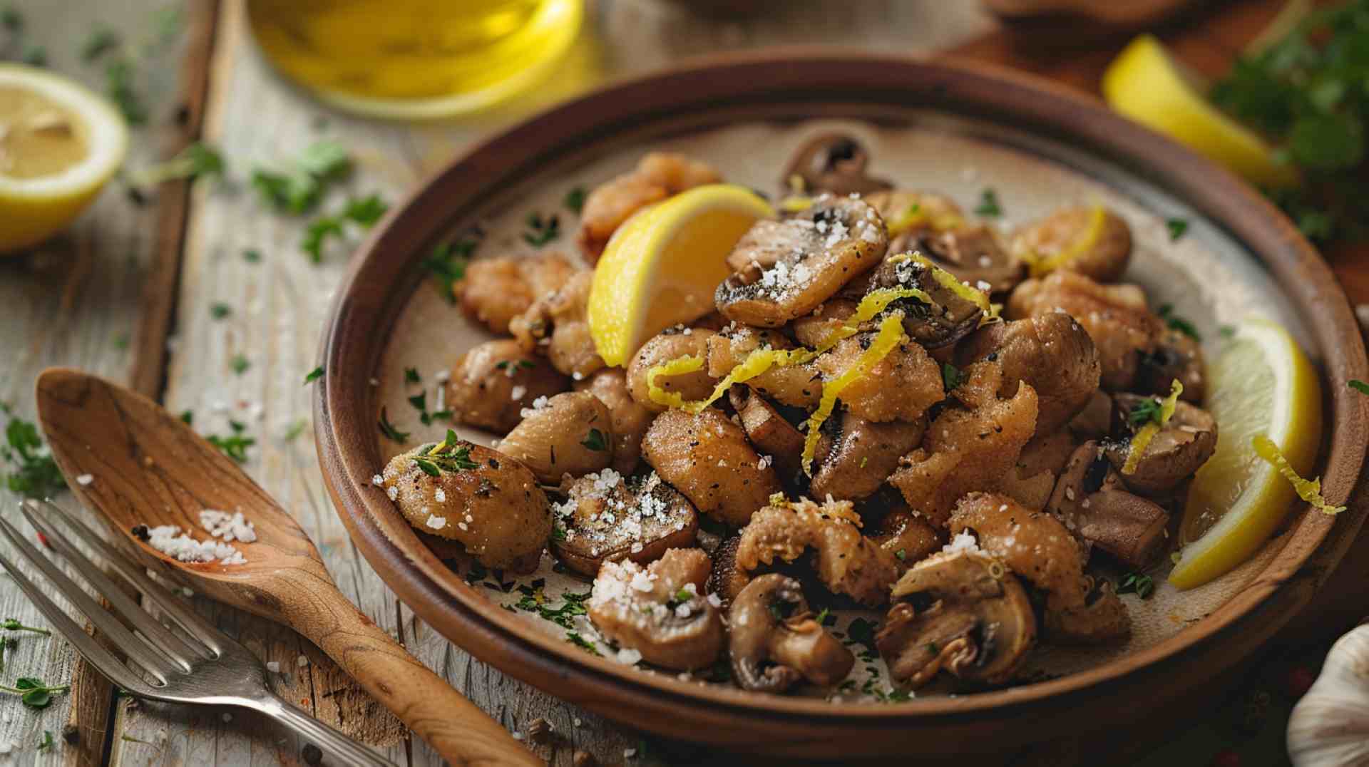 Quick Fried Mushrooms with Lemon