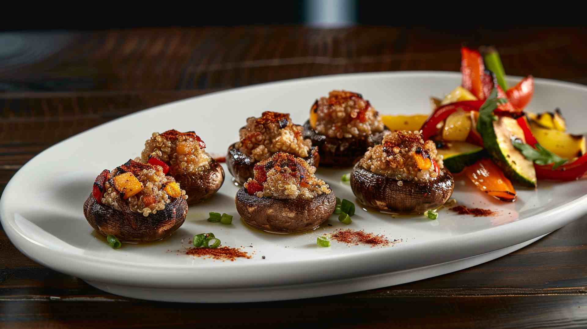 Quinoa-Stuffed Baby Bella Mushrooms