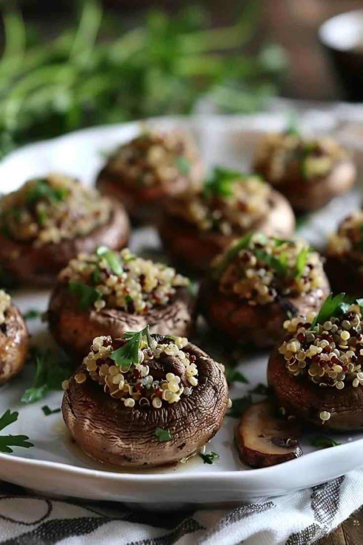 Quinoa-Stuffed Baby Bella Mushrooms