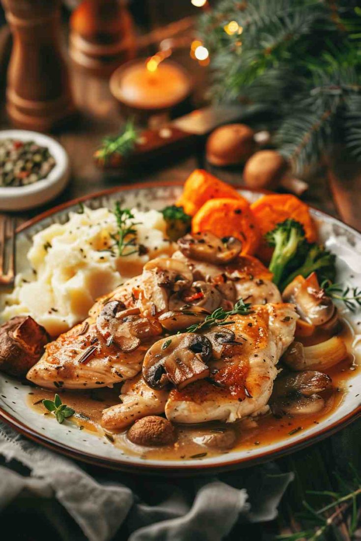 Sautéed Chicken and Mushrooms in Wine Sauce