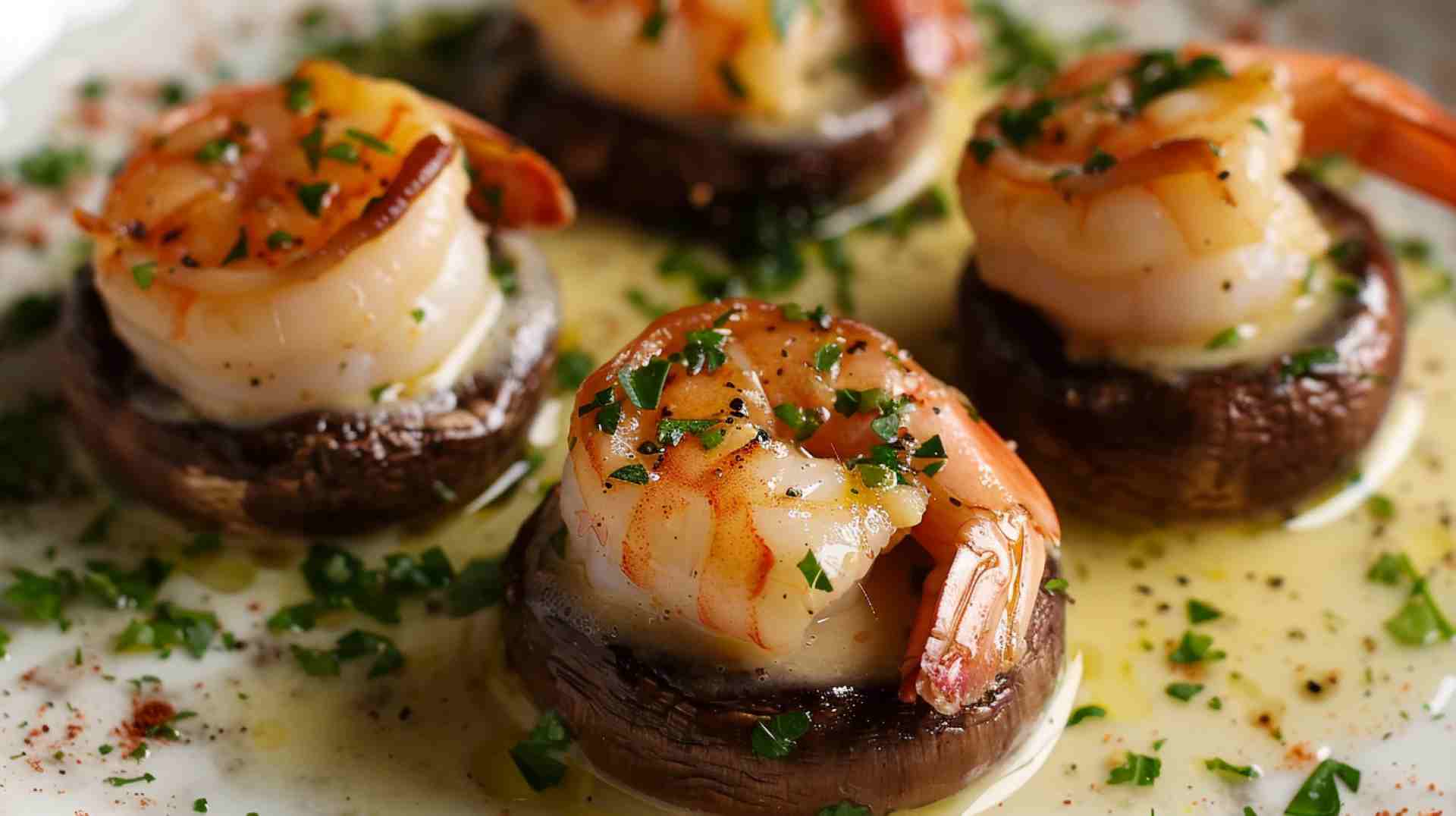 Shrimp and Garlic-Stuffed Mushrooms