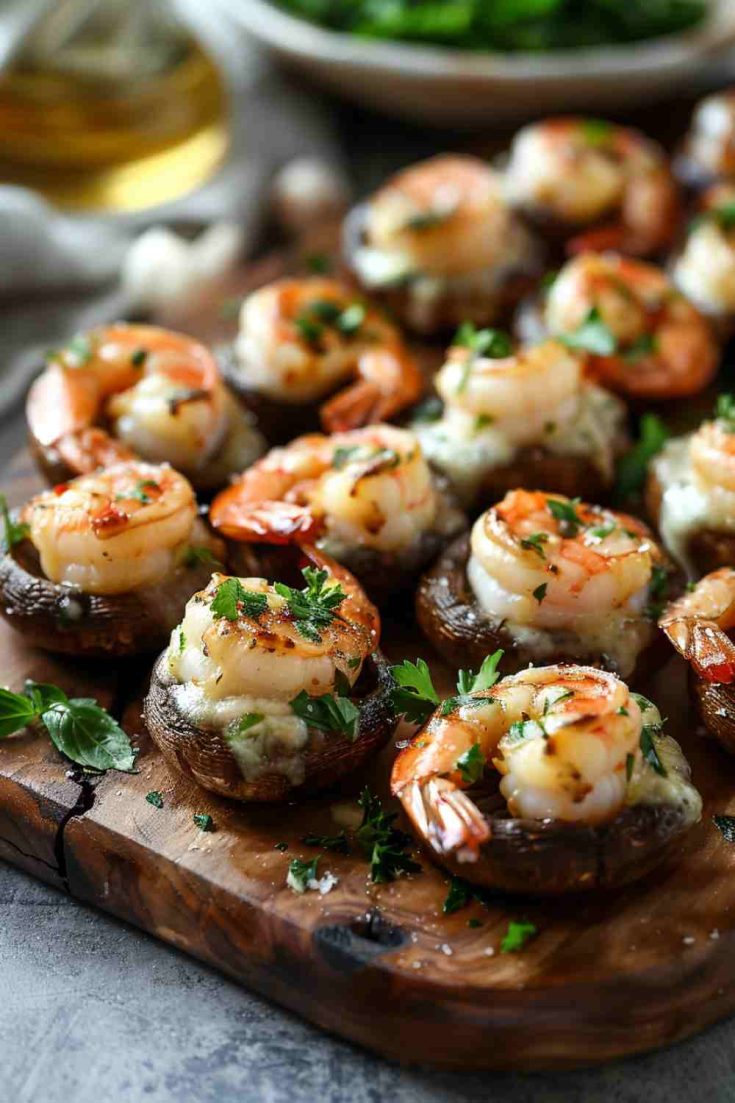 Shrimp and Garlic-Stuffed Mushrooms