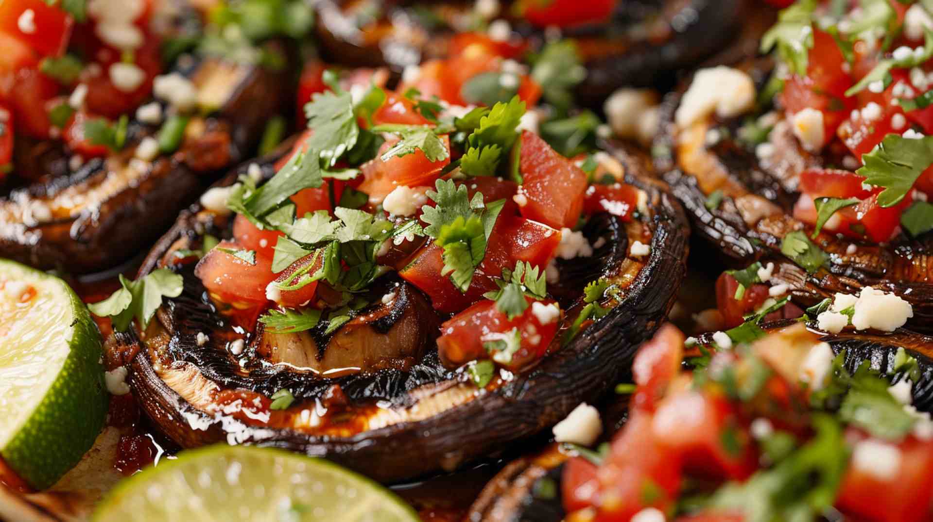 Spicy Portabella Mushroom Tacos with Salsa