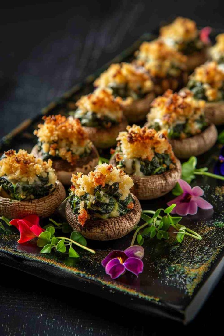 Spinach Artichoke Stuffed Mushrooms