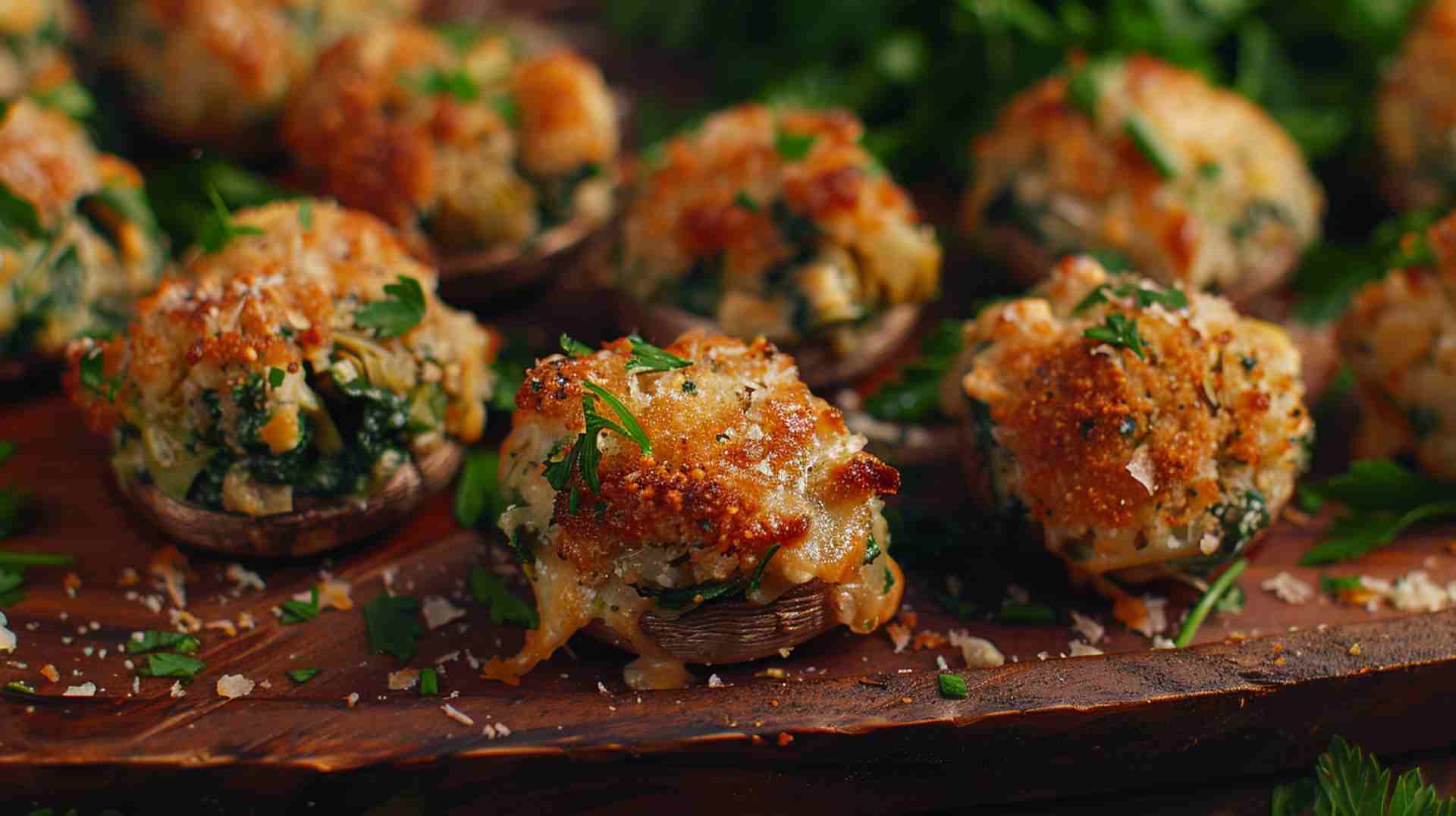 Spinach Artichoke Stuffed Mushrooms