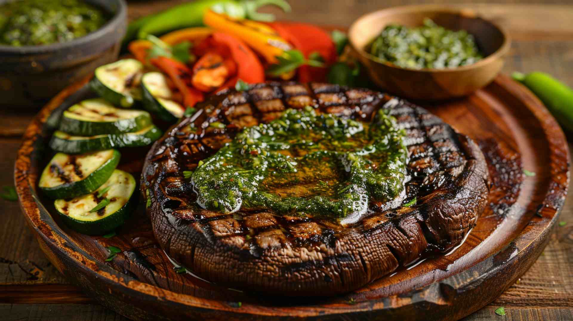 Stuffed Portabella Mushrooms with Garlic & Spinach