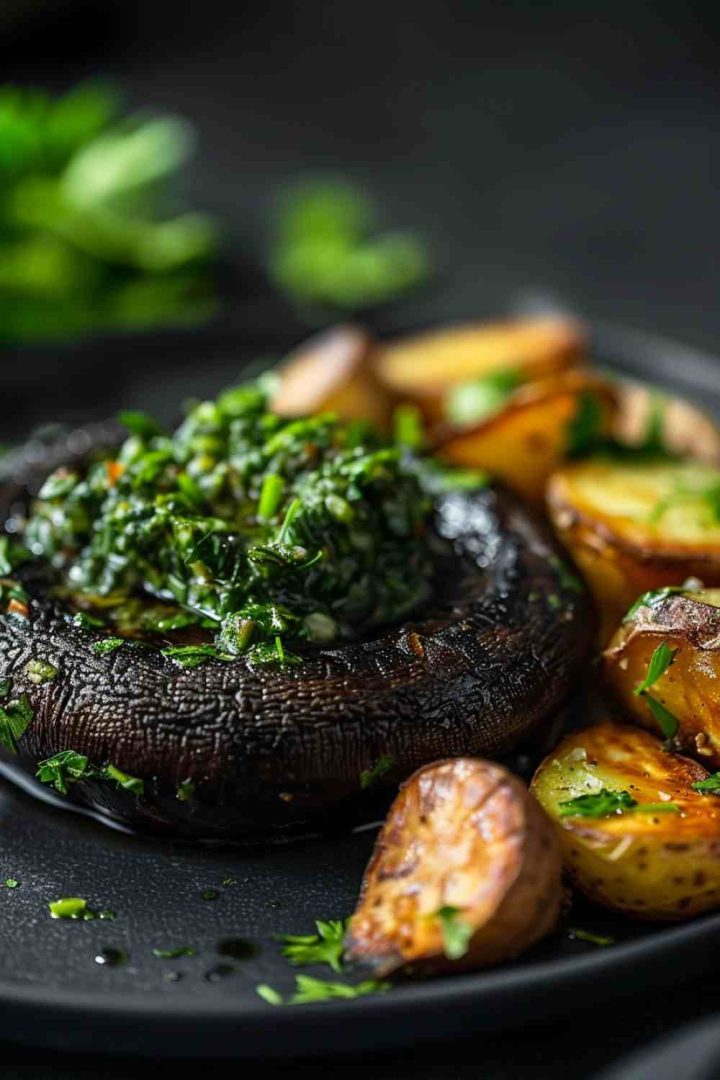 Vegan Portabella Mushroom Steaks with Chimichurri