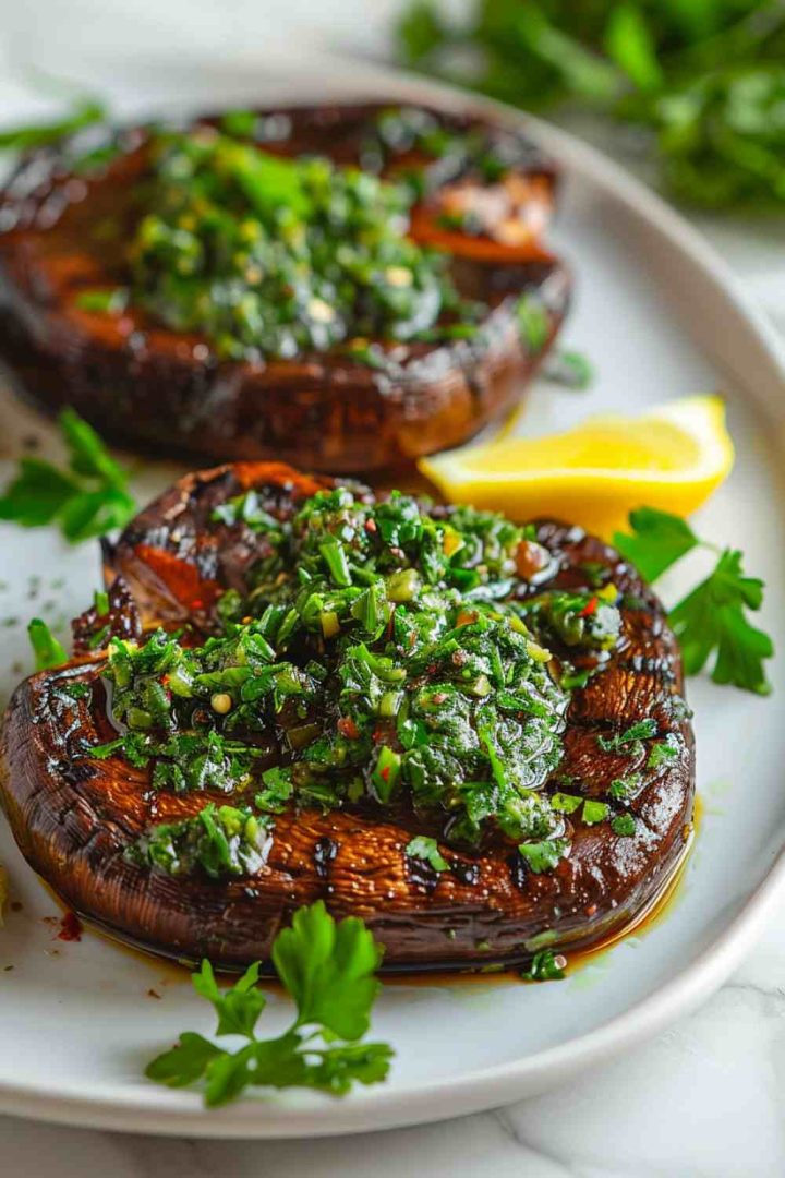 Vegan Portabella Mushroom Steaks with Chimichurri