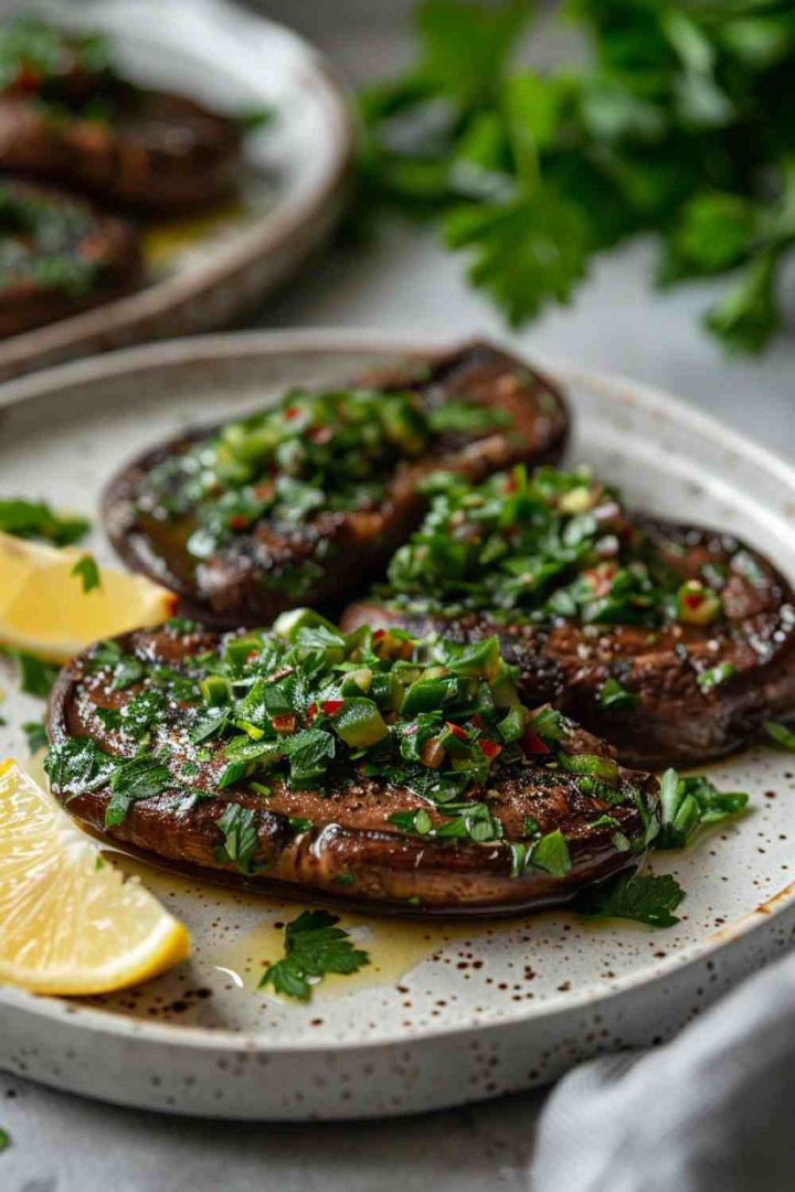 Vegan Portabella Mushroom Steaks with Chimichurri