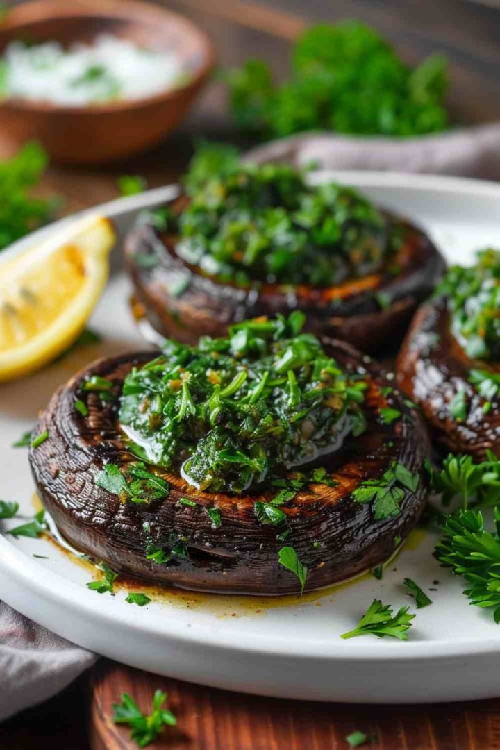 Vegan Portabella Mushroom Steaks with Chimichurri