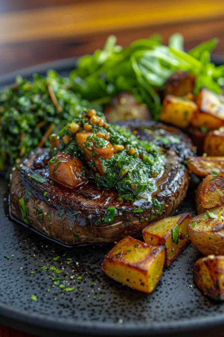 Vegan Portabella Mushroom Steaks with Chimichurri