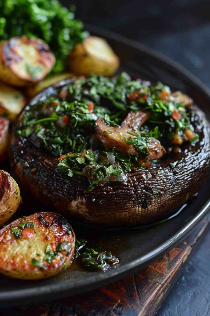 Vegan Portabella Mushroom Steaks with Chimichurri