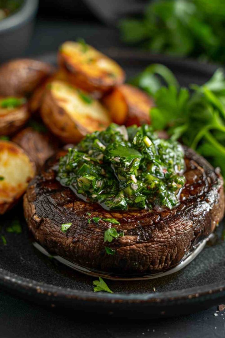 Vegan Portabella Mushroom Steaks with Chimichurri