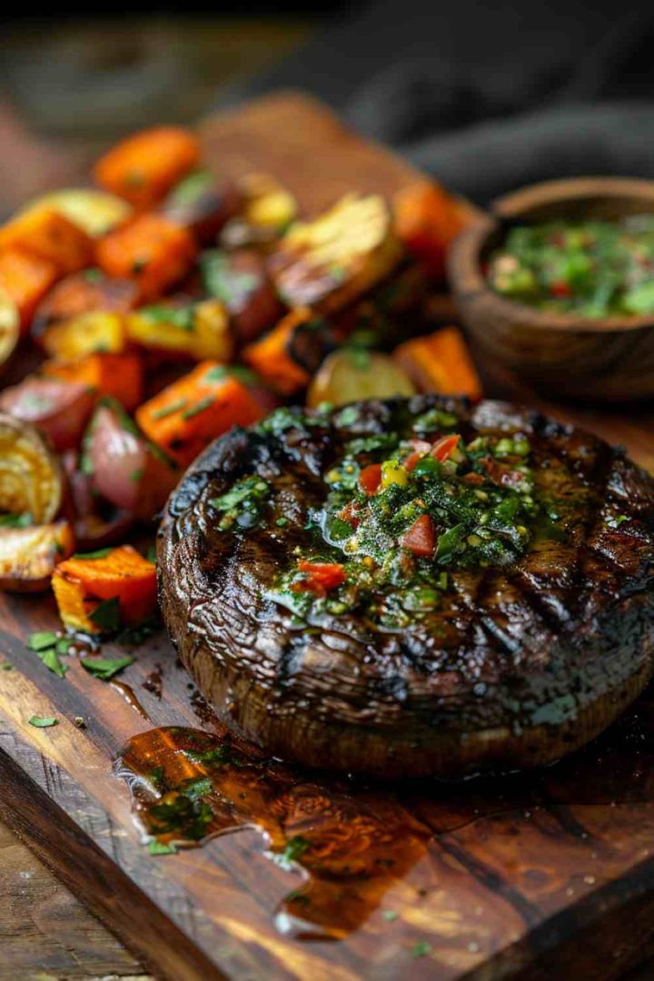 Vegan Portabella Mushroom Steaks with Chimichurri