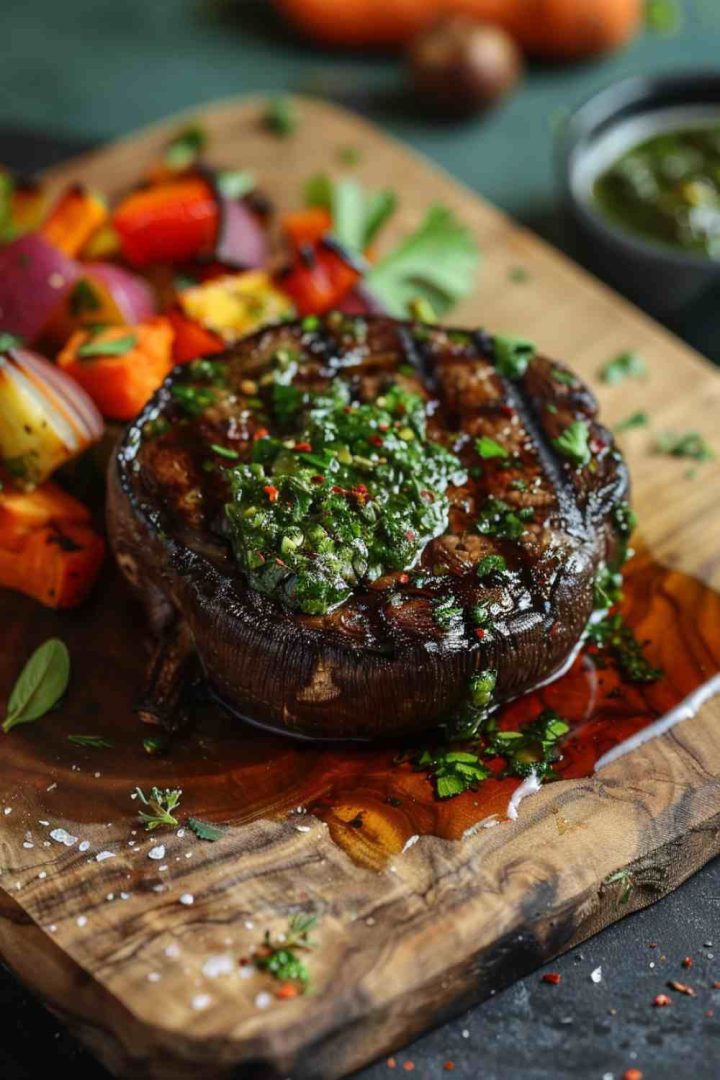 Vegan Portabella Mushroom Steaks with Chimichurri