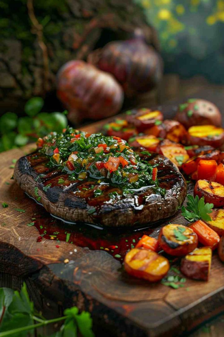 Vegan Portabella Mushroom Steaks with Chimichurri