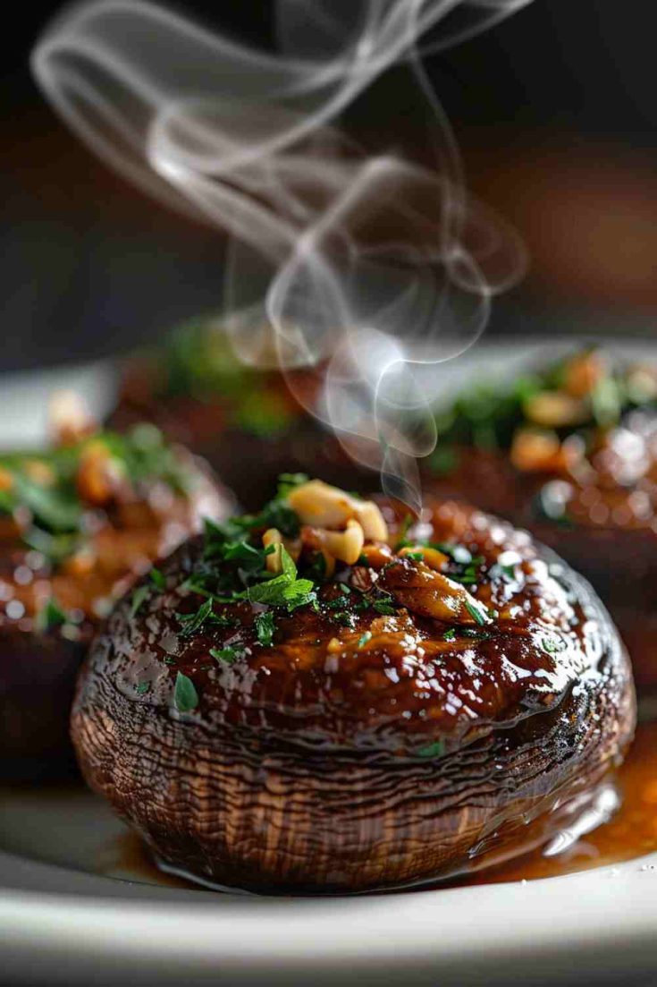 Vegan Walnut-Stuffed Mushrooms