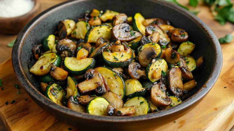 Air Fryer Zucchini and Mushroom Medley