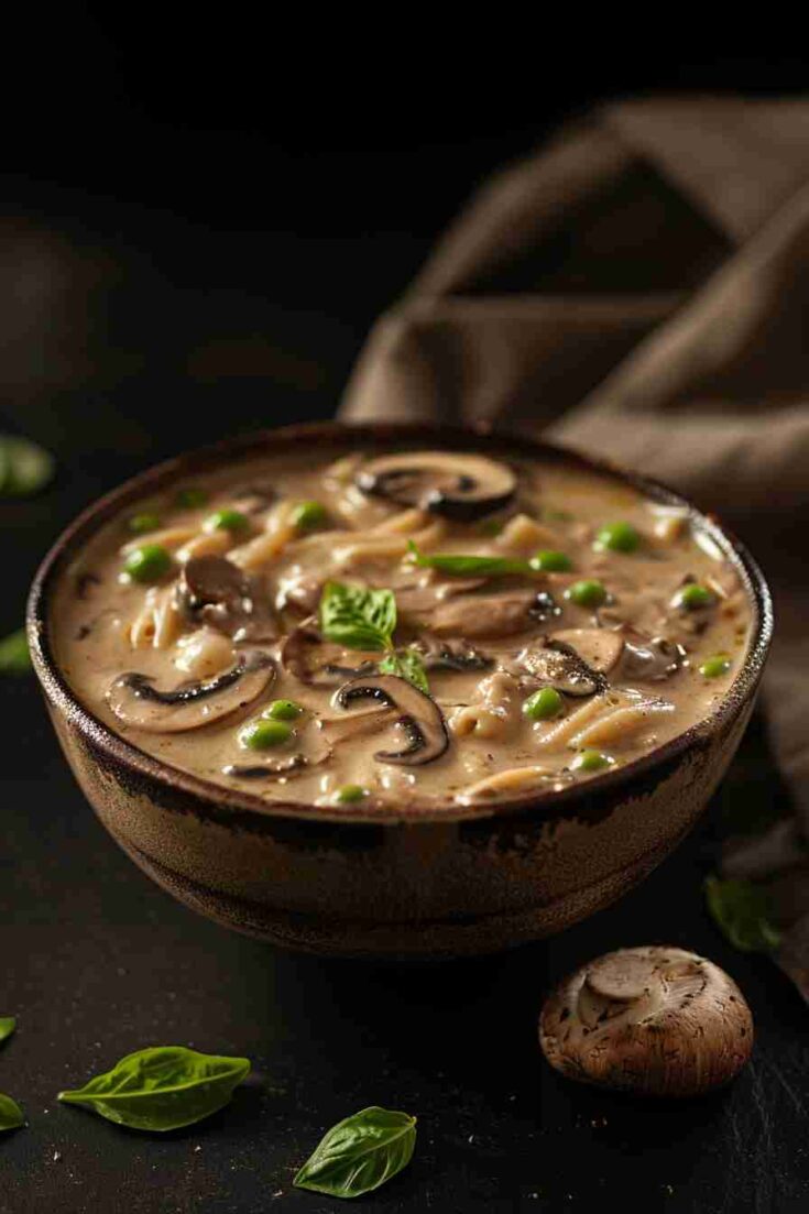 Creamy Mushroom and Pea Pasta