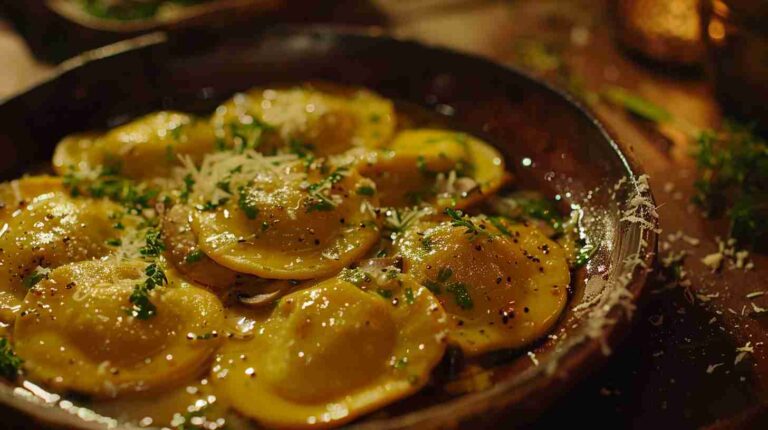 Garlic Butter Mushroom Ravioli