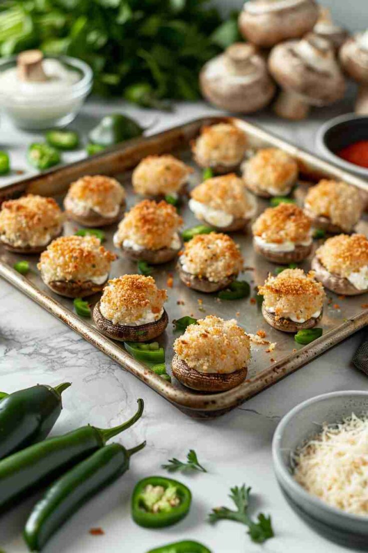 Jalapeño Popper Stuffed Mushrooms