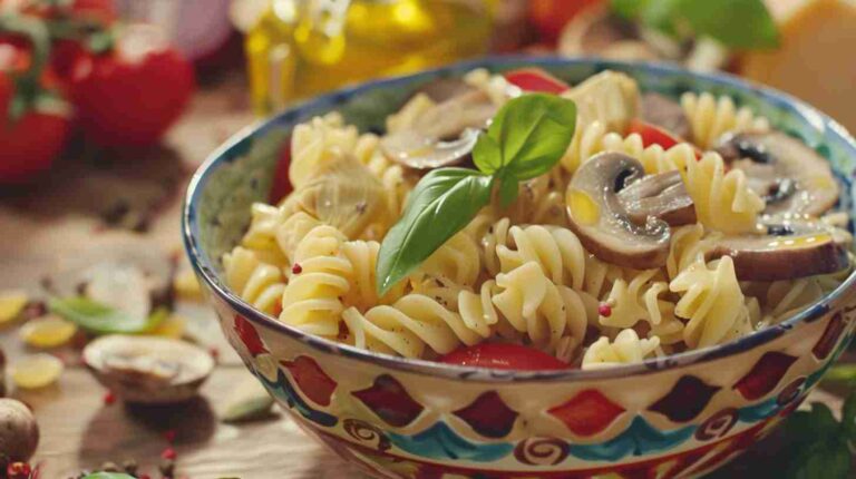 Mushroom and Artichoke Pasta Salad