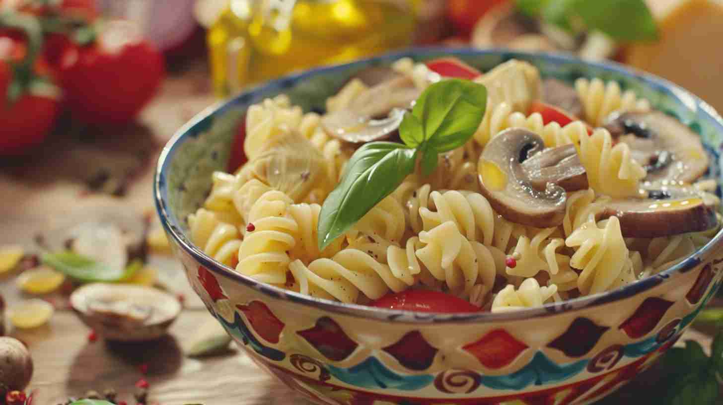 Mushroom and Artichoke Pasta Salad