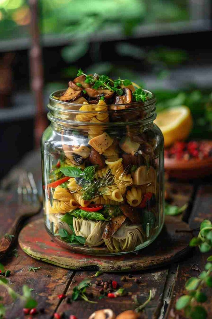 Mushroom and Artichoke Pasta Salad