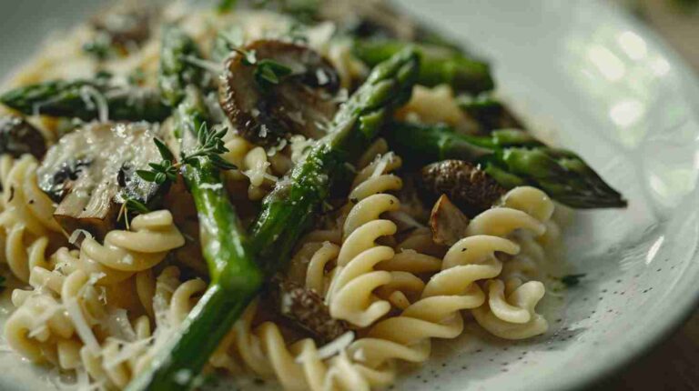 Mushroom and Asparagus Fusilli