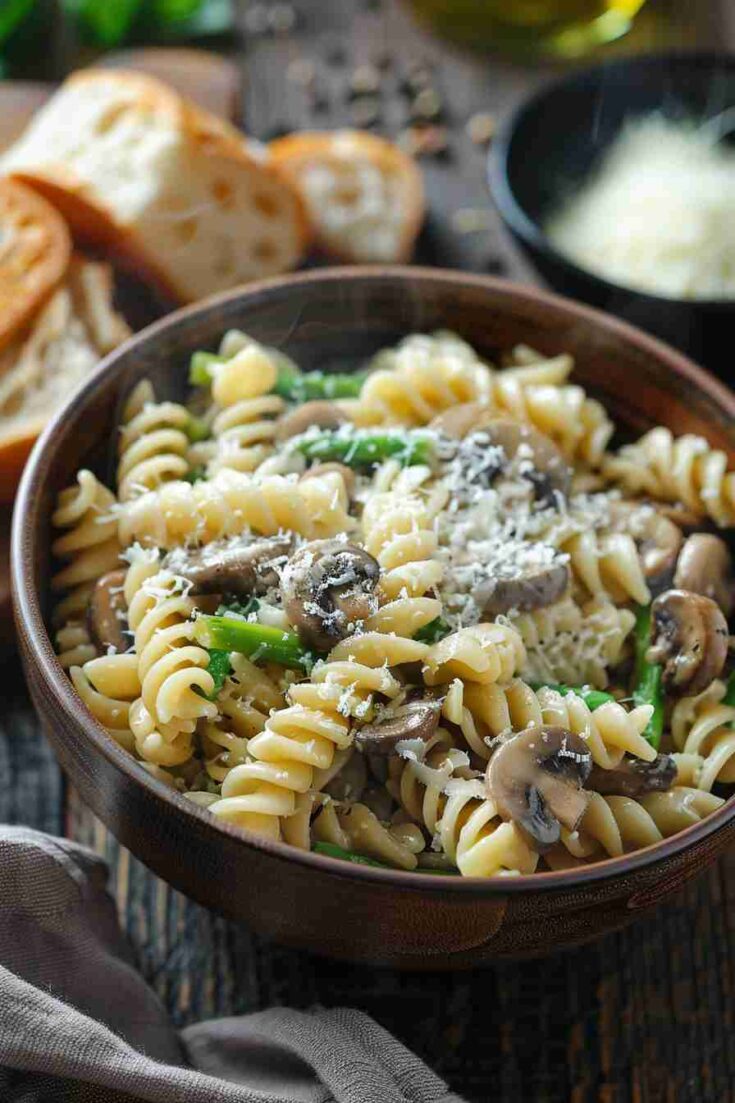 Mushroom and Asparagus Fusilli