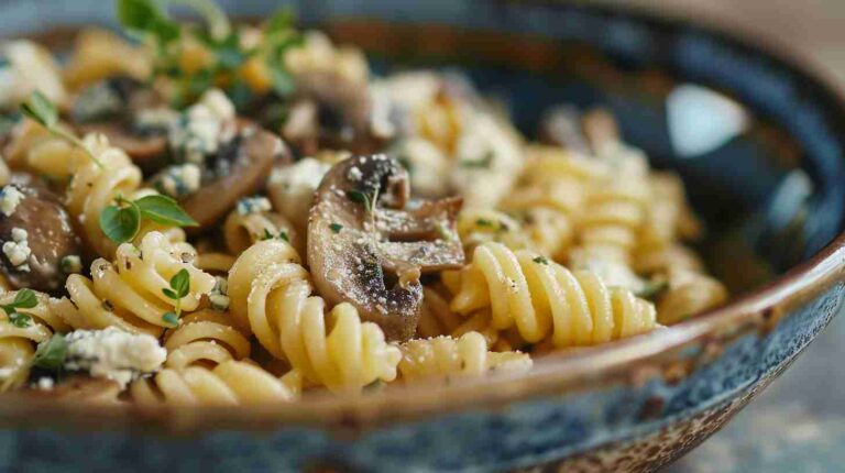 Mushroom and Goat Cheese Pasta