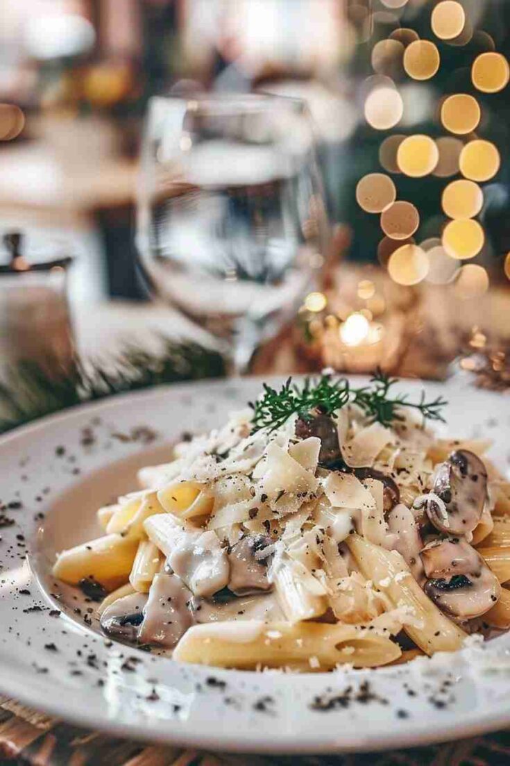 Mushroom and Goat Cheese Pasta