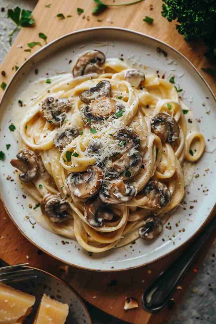 Mushroom and Leek Alfredo