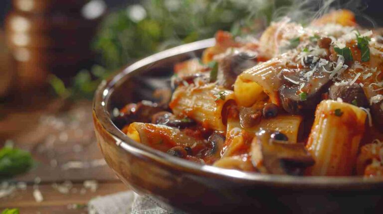 Mushroom and Tomato Rigatoni