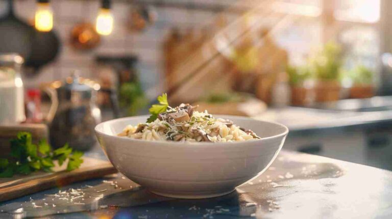 Parmesan Mushroom Orzo