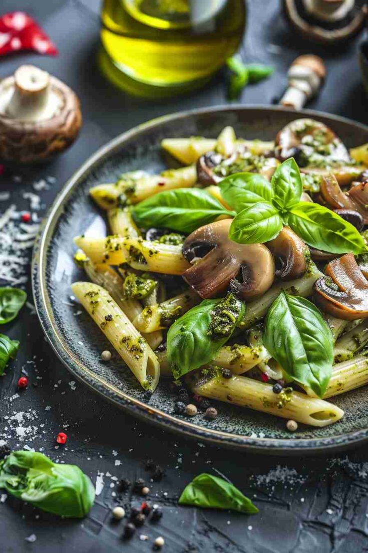Pesto Mushroom Penne