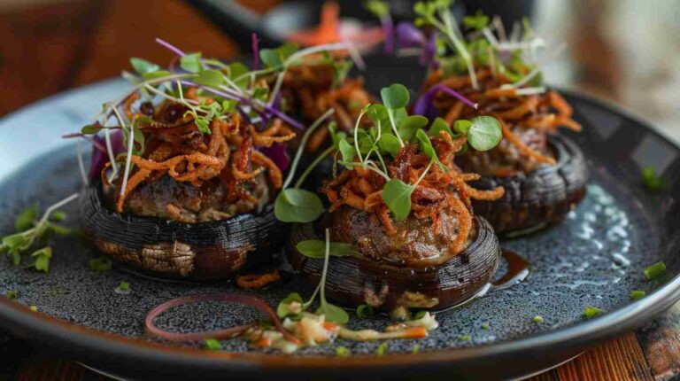 Pulled Pork-Filled Portobello Caps